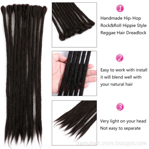 22 inch Rock&Roll Hippie Synthetic Crochet Braiding Handmade Dreadlocks Extensions Crochet Braids Reggae Hair